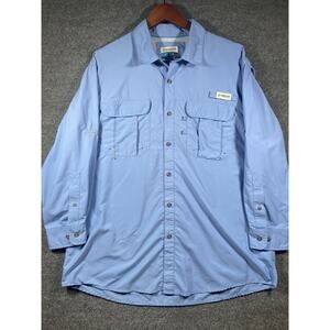 Magellan Fish Gear Button Down Shirt Men's XL Blue Long Sleeve Relaxed Fit